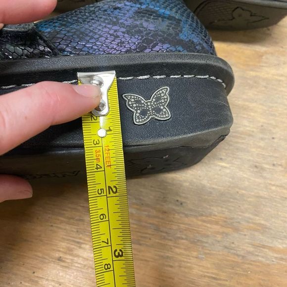 Alegria Rainbow Clog Shoes Leather Snakeskin Multicolor Loafer Sz EU 40 / US 9 - Picture 4 of 11